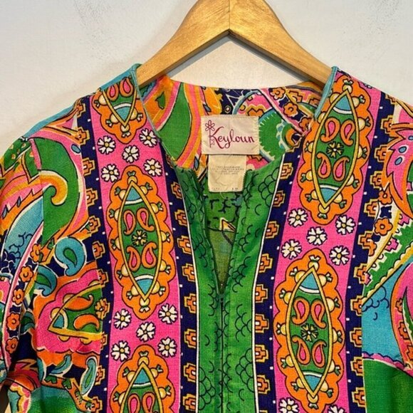 Vintage Keyloun Maxi Dress, Zip Front Size 12. - Picture 7 of 16